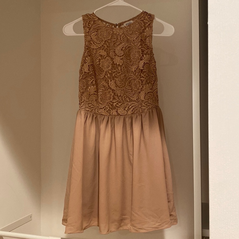 TOBI Nude Pink Lace Top Dress
